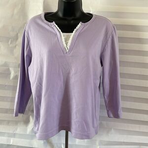 Company Collection Petite Medium Lavender Women's Top Blouse Shirt